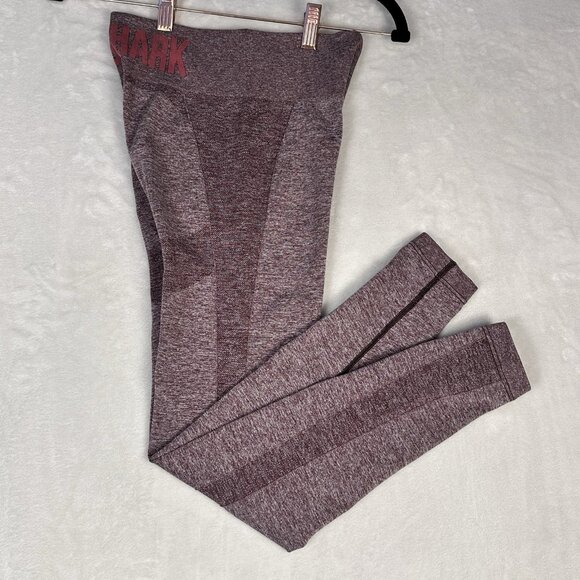 GYMSHARK High Waisted Flex Leggings Berry Rose Sz S/M Sculpting Yoga Athleisure - Picture 7 of 8